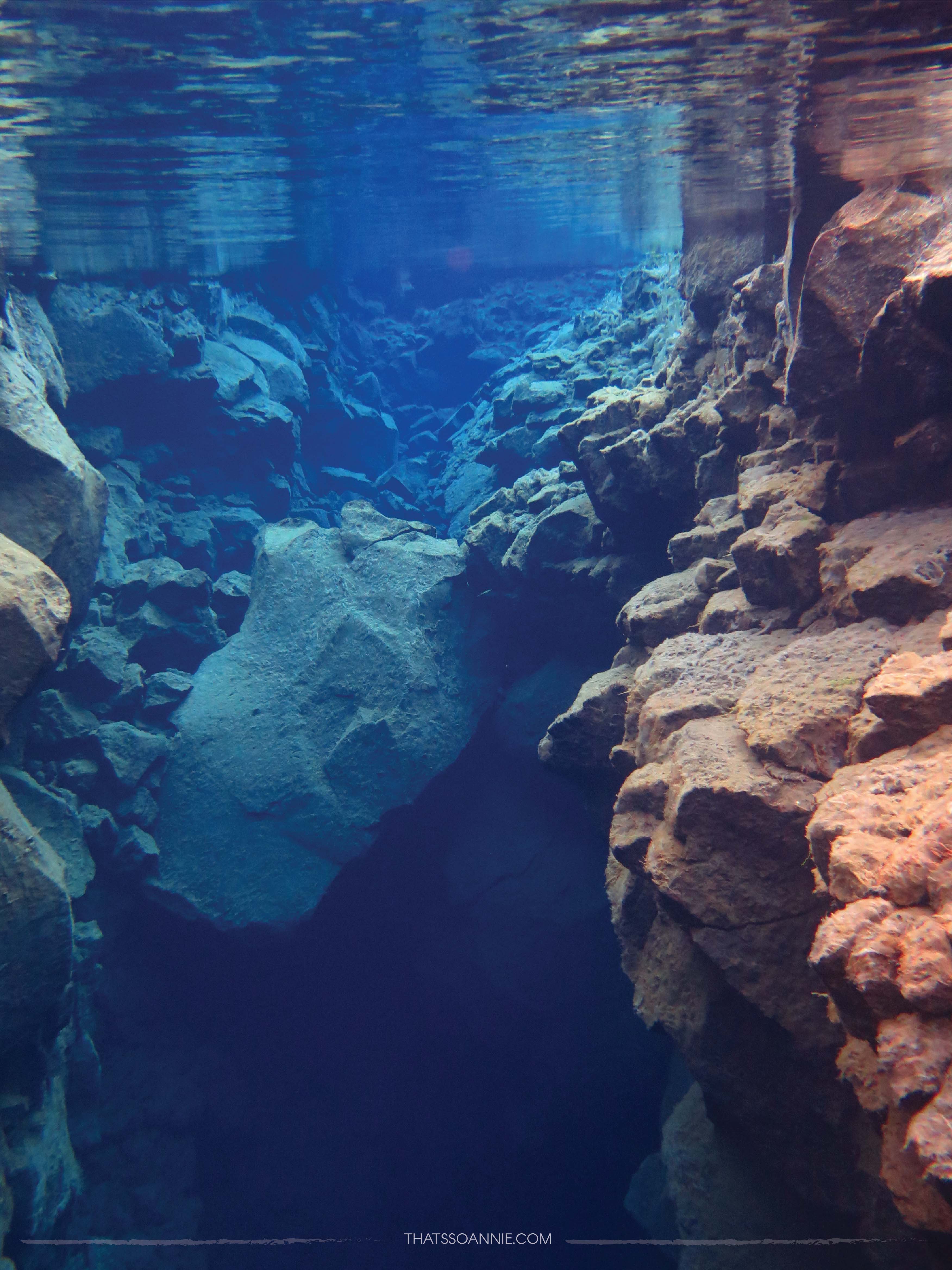 Snorkeling between American and Eurasian Tectonic Plates at Big Crack, Silfra Fissure, Iceland | www.thatssoannie.com